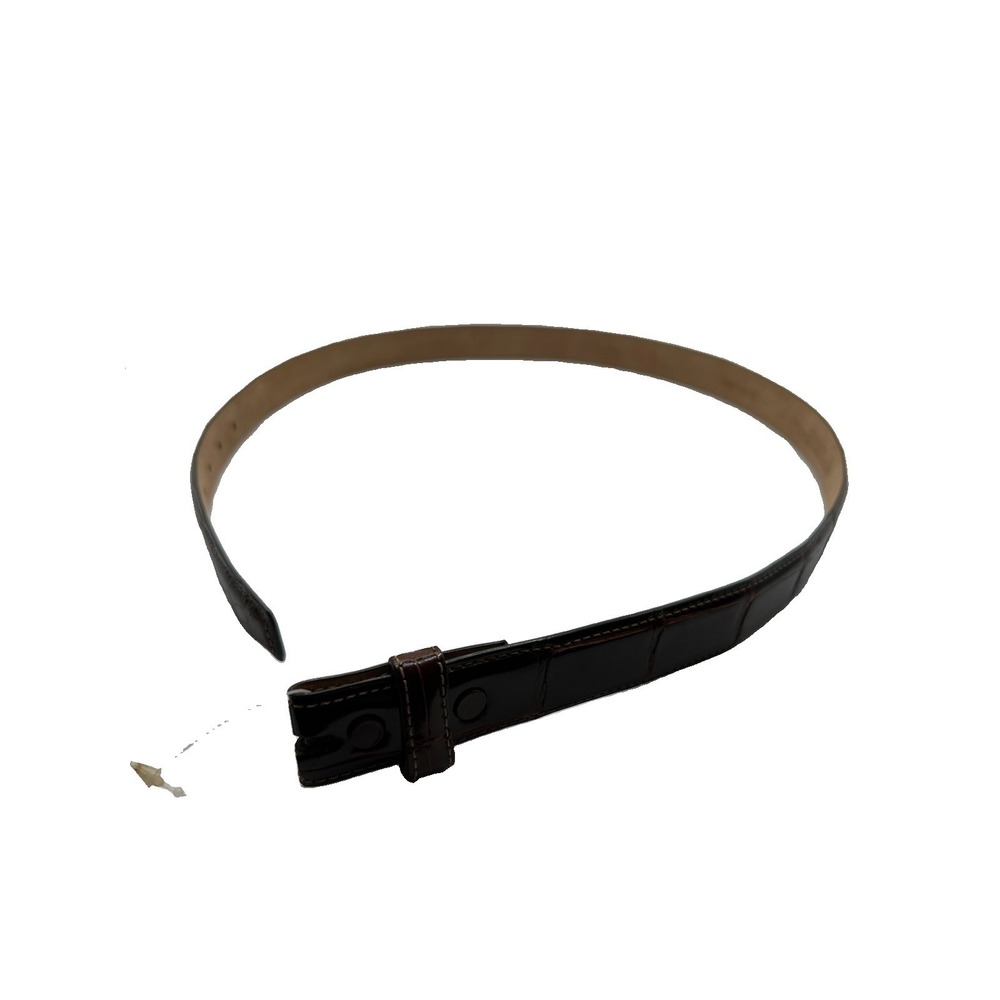 Bespoke Deep Brown Genuine American Alligator Mens Belt Size 34 USA NWOT